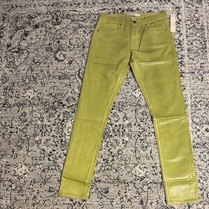 Waxed olive green skinny Jeans